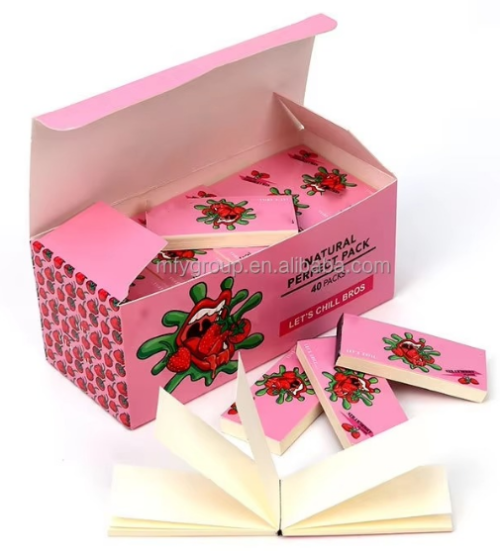 Custom Printed Flat Filter Crutch Booklets Paper Tips Customize Display Box