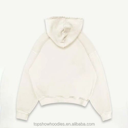 OEM Custom Drop Shoulder 100% Cotton Thick 500 Gsm Heavyweight Oversized Fit Cropped Boxy Hoodie for Men