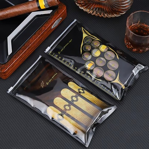 Customization Printing Pouches Humidity-proof Tobacco Cigar Bags Ziplock Cigar Packaging Bag
