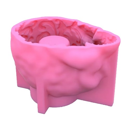 Easy Operating 3D Delicate Vines Leaves Wrapped Around Skull Head Halloween DIY Silicone Jar Ashtray Pot Mold