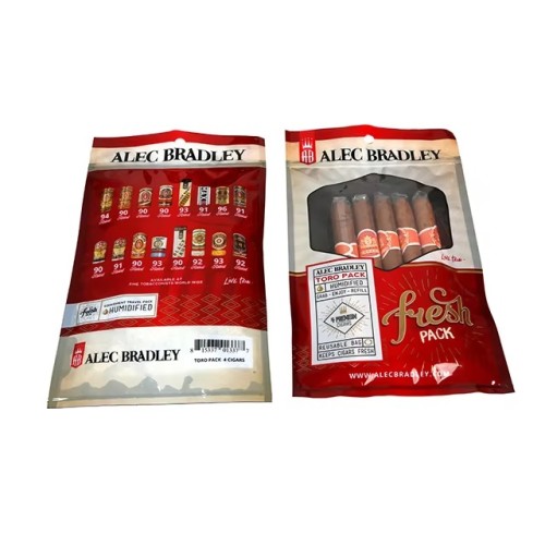 Custom Printing Travel Cigar Humidor Bag 4-6 Cigars Humidified Plastic Pouches with Cigar Packaging Bag