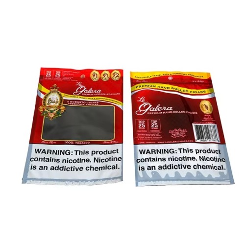Custom Printing Travel Cigar Humidor Bag 4-6 Cigars Humidified Plastic Pouches with Cigar Packaging Bag