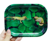 Qianxun Free Sample Small Size Rolling Tray 18*14cm Serving Tray Custom Logo Metal Rolling Tray