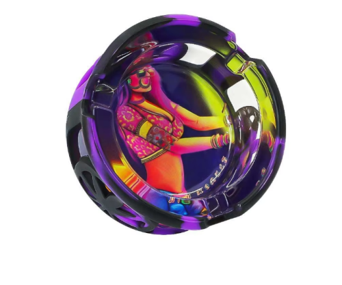 Wholesale New Silicone Ashtray With Cover Round Glass Ashtray Anti Collision Cigar Ashtray Support Custom Logo
