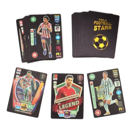 Football Star Card Gold Silver Black Colorful Footballer Trading Game Soccer Collection Soccer Player Cards for Kids