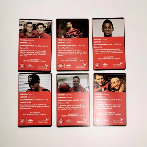 Custom Wholesale Printing Star Trading Game Card Art Paper Playing Cards Fun Game Collectable Football Trading Cards