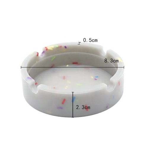 Wholesale Custom logo Candy Color Round Luminous Silicone Ashtray