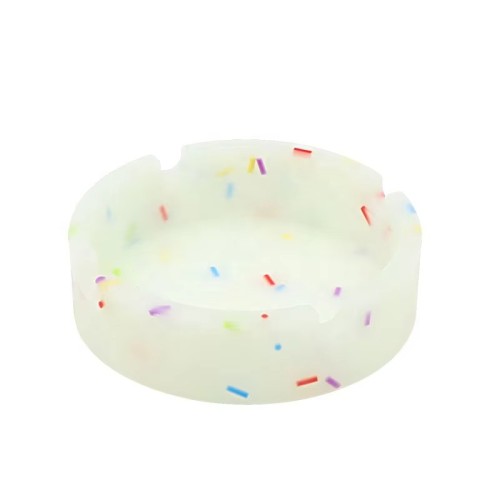 Wholesale Custom logo Candy Color Round Luminous Silicone Ashtray