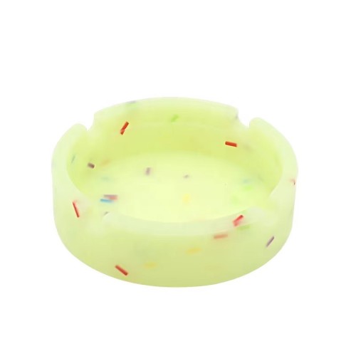 Wholesale Custom logo Candy Color Round Luminous Silicone Ashtray