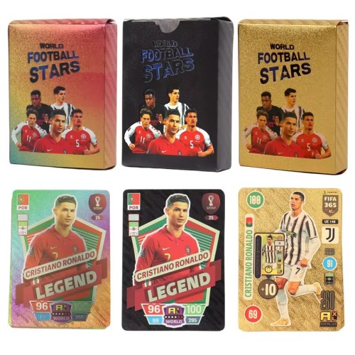 Football Star Card Gold Silver Black Colorful Footballer Trading Game Soccer Collection Soccer Player Cards for Kids
