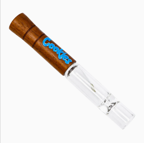 Cookies Brand Wooden Filter Mouthpiece Chillum Glass Small Pipe