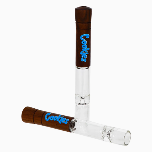 Cookies Brand Wooden Filter Mouthpiece Chillum Glass Small Pipe