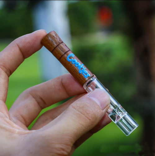 Cookies Brand Wooden Filter Mouthpiece Chillum Glass Small Pipe