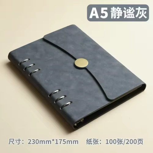 Custom Logo A5 Hardcover Business Notebook 100 Sheet Office Diary with Removable PU Leather Cover