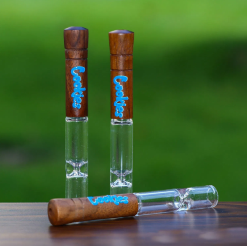 Cookies Brand Wooden Filter Mouthpiece Chillum Glass Small Pipe