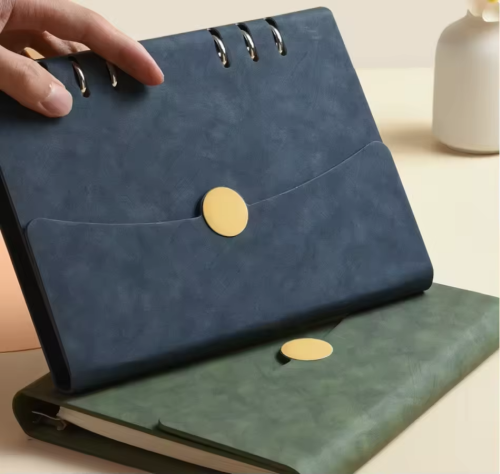 Custom Logo A5 Hardcover Business Notebook 100 Sheet Office Diary with Removable PU Leather Cover