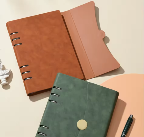 Custom Logo A5 Hardcover Business Notebook 100 Sheet Office Diary with Removable PU Leather Cover