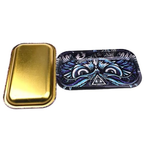 Wholesale Custom Smoking Tobacco Accessories Herb Tinplate Smoke Tin Rolling Tray for Serving