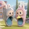 Factory Customization Labubu Winter Slippers - Non-Slip Soft Sole, Plush Unisex Indoor House Shoes for Couples & Home