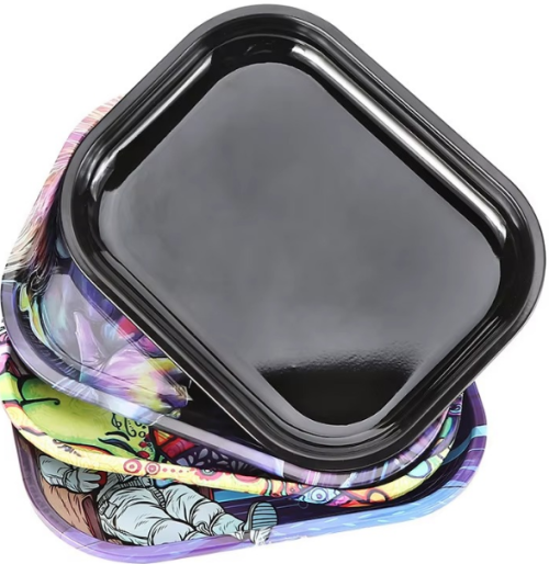Factory Wholesale Custom Metal Serving Tray Tobacco Smoking Tray Tin Rolling Tray