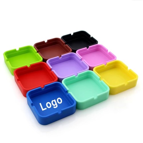Customizable 1pcs Soft Eco Pouch Multicolor Round Pattern Silicone Ashtray square Shape Cigar Smoking Accessories