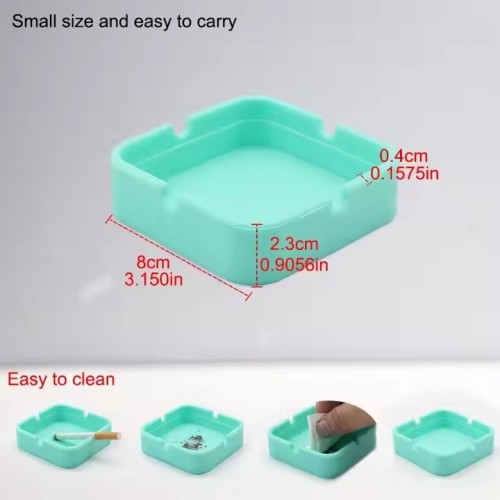 Customizable 1pcs Soft Eco Pouch Multicolor Round Pattern Silicone Ashtray square Shape Cigar Smoking Accessories