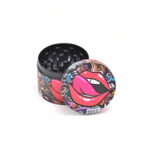 Piece Smoking Herb Grinder Full Body Printed Shredder Burnisher Grinder Mechanical Custom Logo Herb Grinder