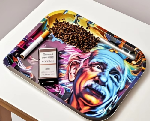 Factory New Shape 18x14cm Metal Funnel Tray Custom Tobacco Operation Tin Tray Portable Rolling Tray