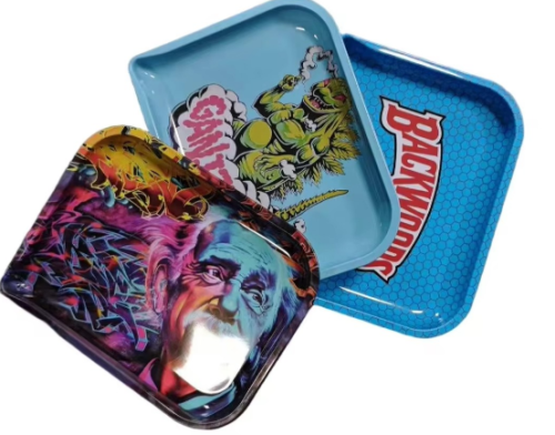 Factory New Shape 18x14cm Metal Funnel Tray Custom Tobacco Operation Tin Tray Portable Rolling Tray