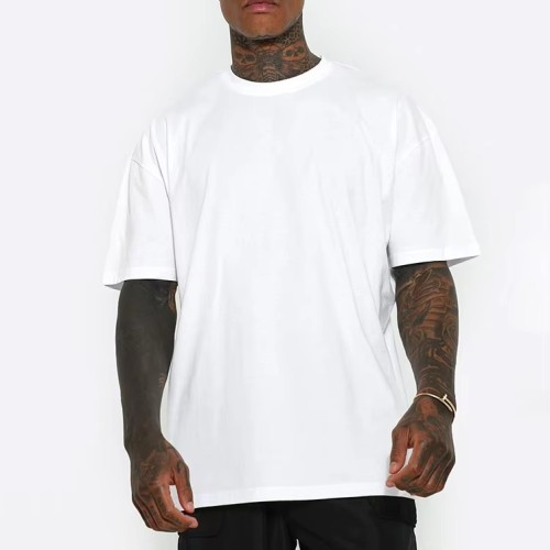 100% Cotton 270g Heavyweight Printed Brand logo Plus Size Casual Tshirts 
