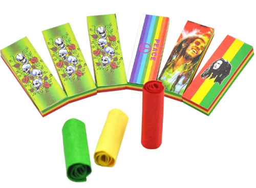 Wholesale Bob Marley Rasta Color Three Colors Filter Tips Perforated 18mm Width 60 Booklets Per Box