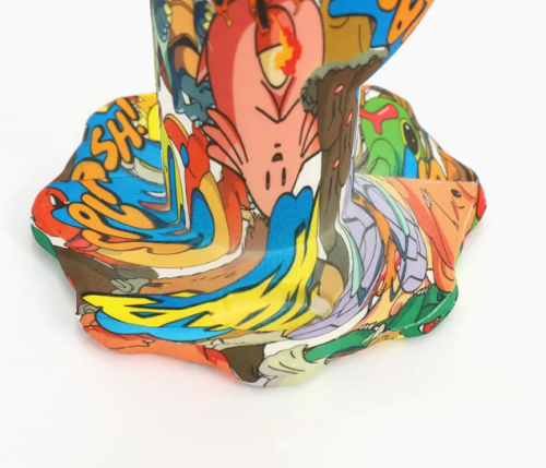 10.23′′ Printed Cartoon Characters High Quality Silicone Hookah with Glass Straight Shape Smoking Water Shisha Hookah