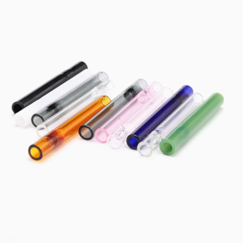 Colorful Og Glass Chillum One Hitter Pipe Tobacco Glass Smoking Pipe