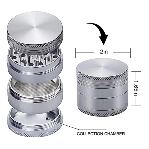 2 Inch Spice Grinder Custom Aluminum Zinc Alloy Material Herb Grinder