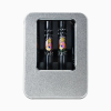 Metal Box Portable Set with Cleaning Brush Colored Diamond Glass Chillum Pipe