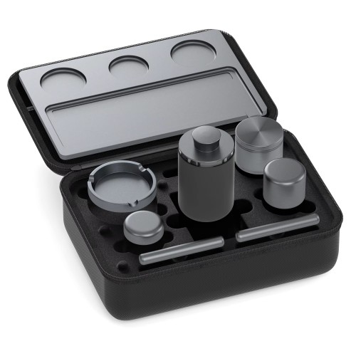 FREE Custom LOGO Smoking Accessories Kit Set Portable 6 in 1 Smell Proof Herb Smoking Travel Kit Box