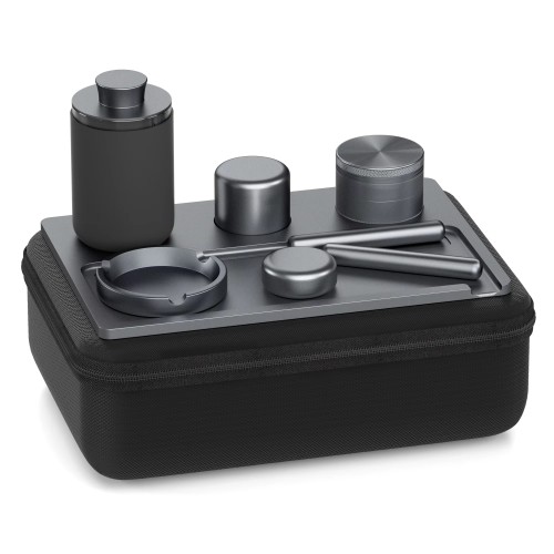 FREE Custom LOGO Smoking Accessories Kit Set Portable 6 in 1 Smell Proof Herb Smoking Travel Kit Box