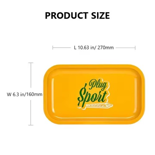 Custom Design 10.6 X 6.3 Inches Metal for Rolling Tray Medium Size Tin Serving Tray for Smoke Shop