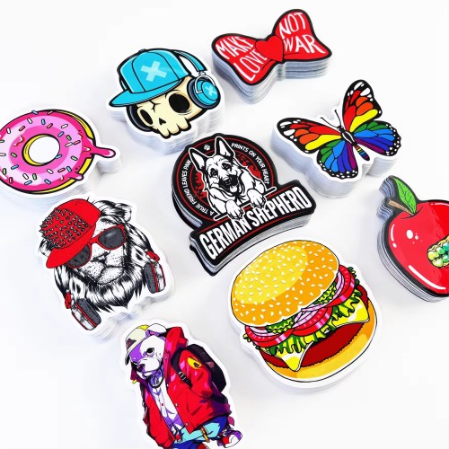 Custom Adhesive Label Logo Design UV Proof Printing Waterproof Cartoon PVC Vinyl Die Cut Sticker Custom Stickers