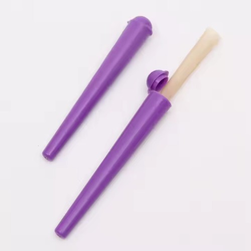 2022 Custom Plastic Smoking Cones Rolling Papers Plastic Tube Purple
