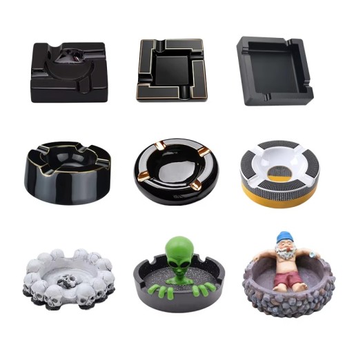 Wholesale Custom logo Resin Ceramic Funny Cigar Ashtray