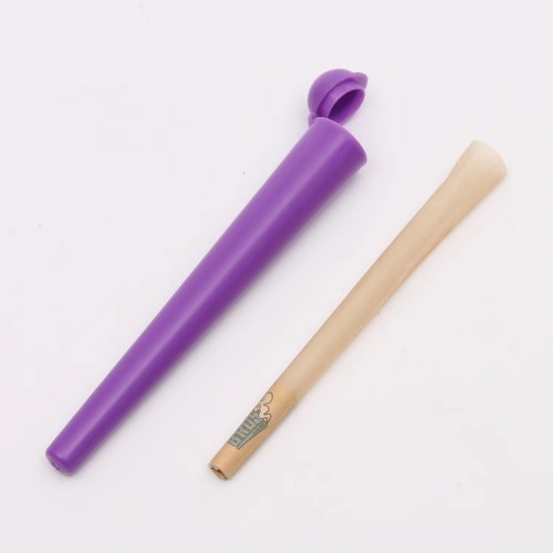 2022 Custom Plastic Smoking Cones Rolling Papers Plastic Tube Purple