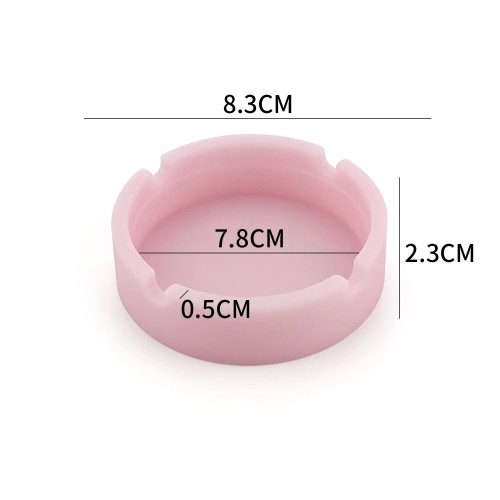 Heat-resistant Round Rectangle Silicone Ashtray Multi-color Luminous Customized logo