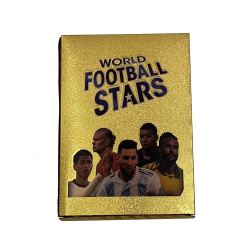 Collection World Football Star Soccer Player Plastic Gold Foil Plated Sports Cards for Kids Gift