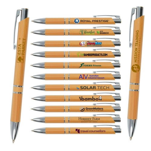 Custom Logo Bamboo Ballpoint Ball Pen-customized Wood Bamboo Pen