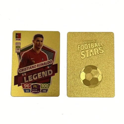 Collection World Football Star Soccer Player Plastic Gold Foil Plated Sports Cards for Kids Gift