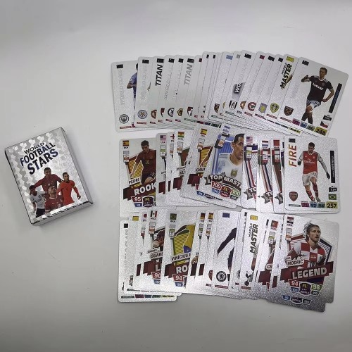 Collection World Football Star Soccer Player Plastic Gold Foil Plated Sports Cards for Kids Gift