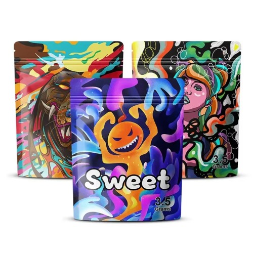 Digital Printing Smell Proof Heat Seal Cigar Aluminum Foil Smoking Hermetic 3.5g Tobacco Bag