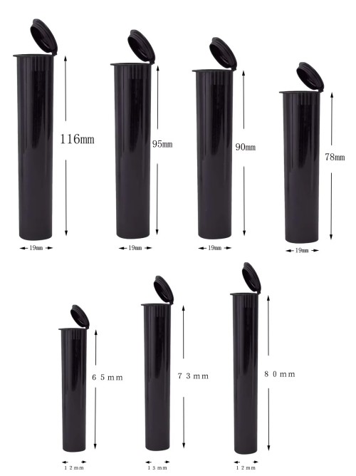 98mm 116mm J-Tube Plastic Vial Bottles POP TOP Pill Container With Child Resistant Cap