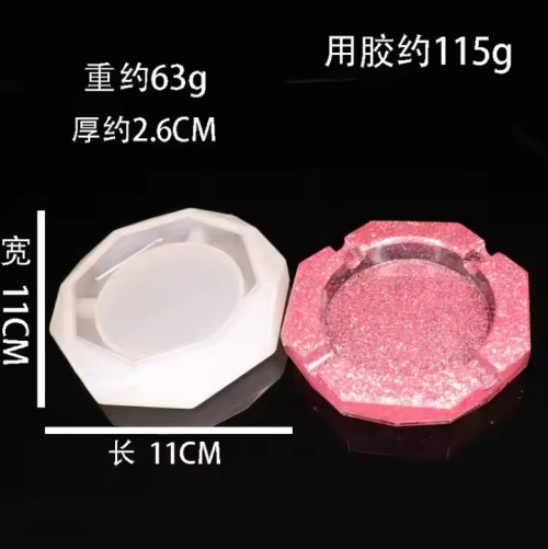 DIY Handmade for Resin Casting Smoke Ash Tray Ashtray Silicone Hexagon Heart Shape Cigar Ashtray Set Mold